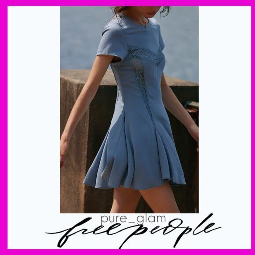 Free People mini dress floral details